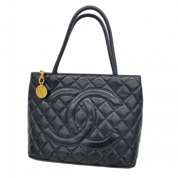 Chanel Reissue Tote Bag Caviar Leather Black Gold Hardware Pre-owned Women's - Picture 1 of 16